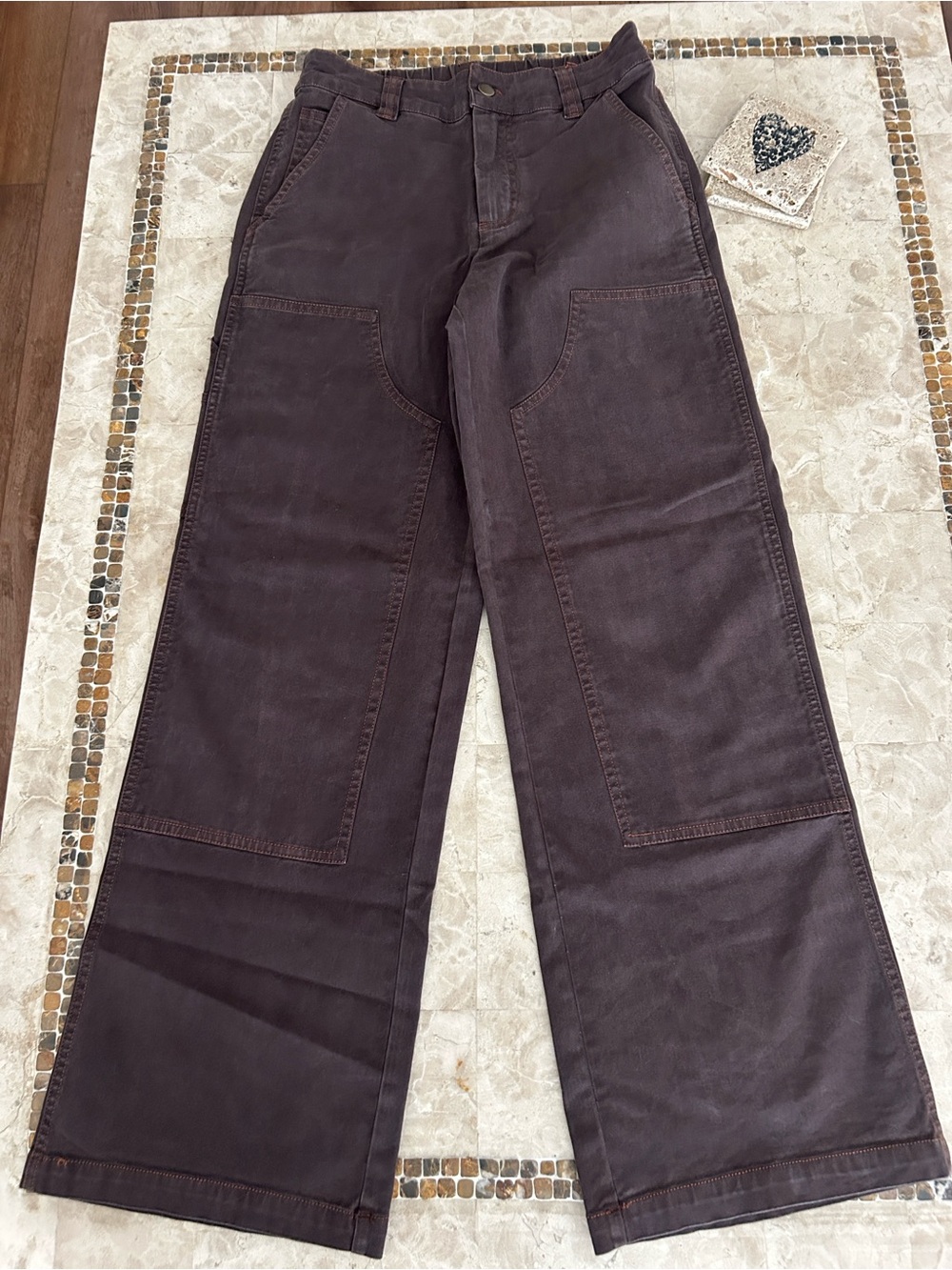 YFB Young Fabulous & Broke Wide Leg Double Knee Workwear Pants Size S